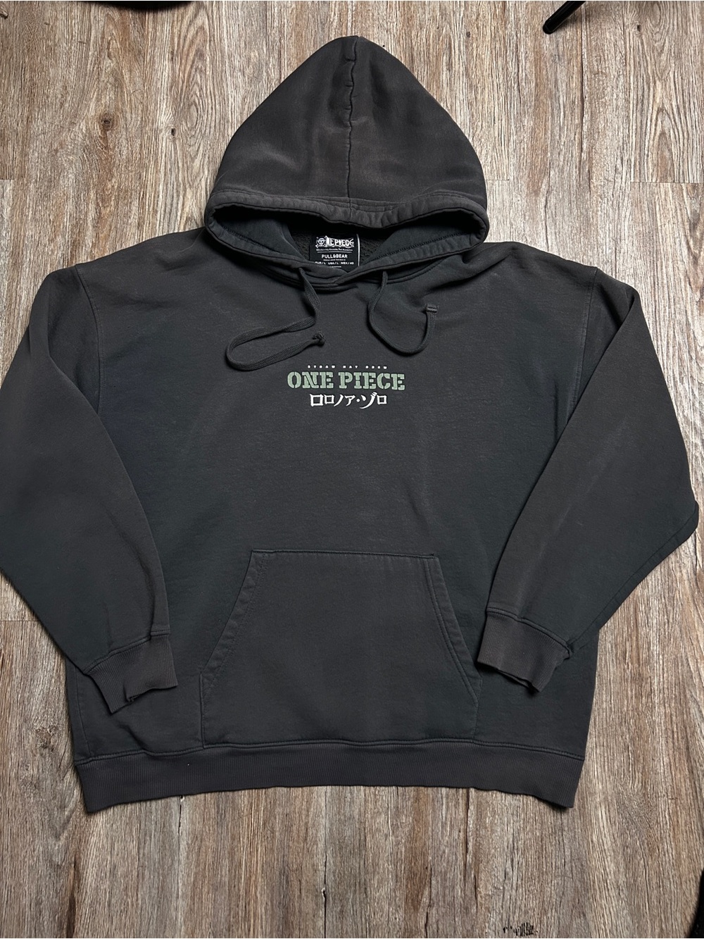 Onepiece Black Hoodie with Subtle Front Logo size large
